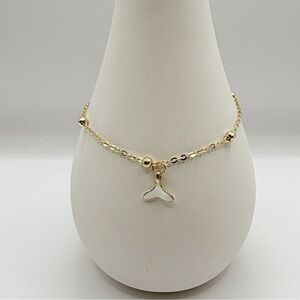 Gold Whale Tail Charm Bracelet